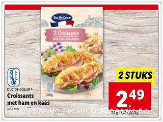 kookpassie.be - Croissant met ham en kaas - Lidl 2.49 / 2 stuks 1/2